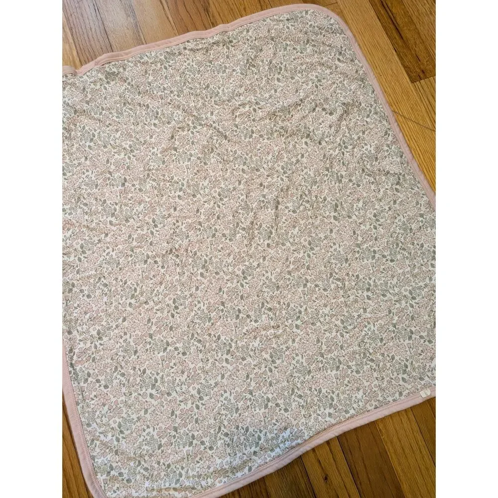 Milkberry 28x28 Bamboo Baby Lovey Security Blanket Pink Floral Receiving Blanket